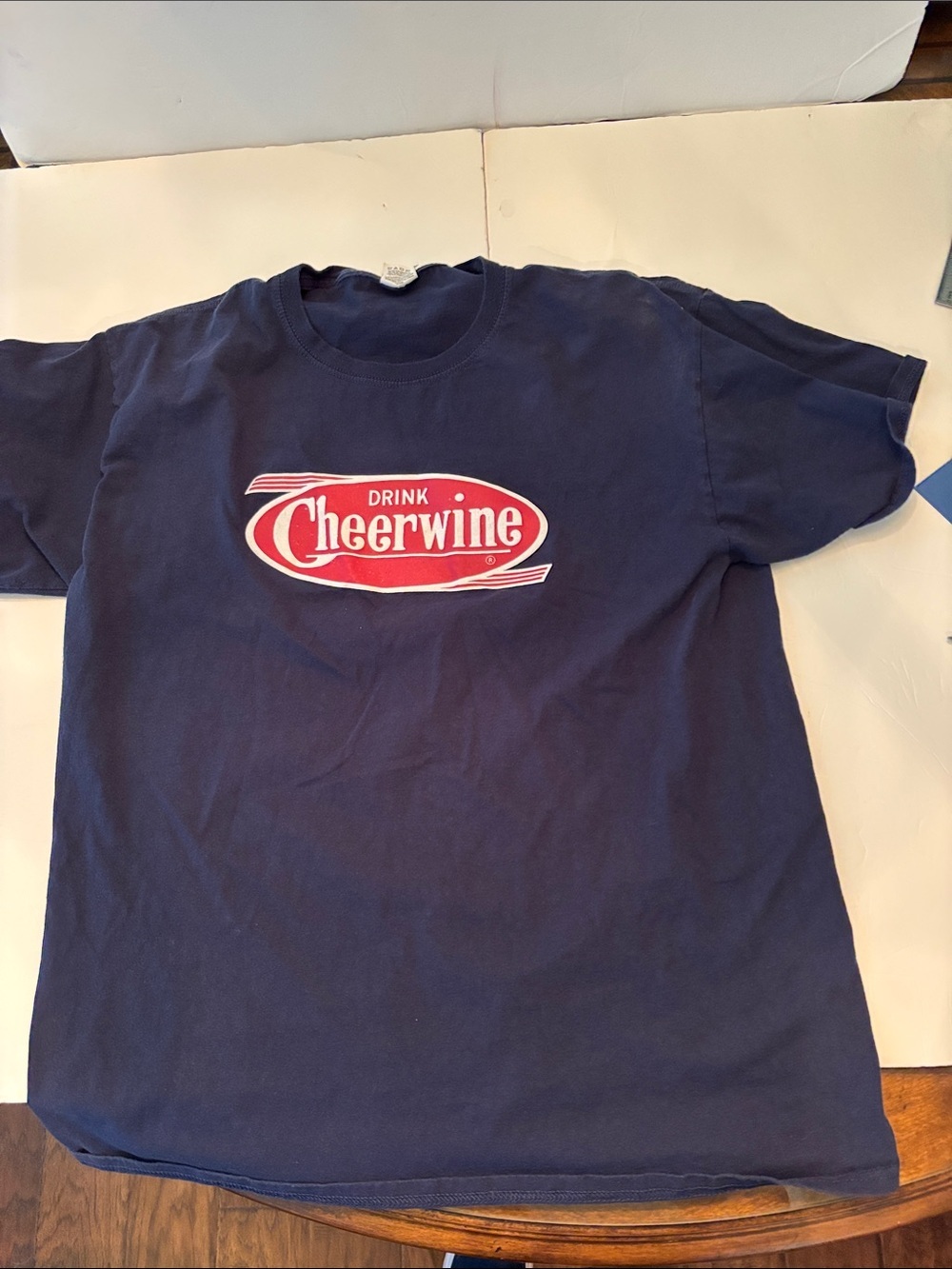 Fruit of the Loom Navy Short-Sleeve Tee with Red Cheerwine Logo